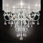 Grand plafonnier 31,5 po «Evangelia», accents argent et cristal, abat-jour transparent
