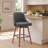 Orfield Modern Swivel Counter or Bar Height Upholstered Armless Bar Stool with Footrest in Wood-278007332-281107466-279282122