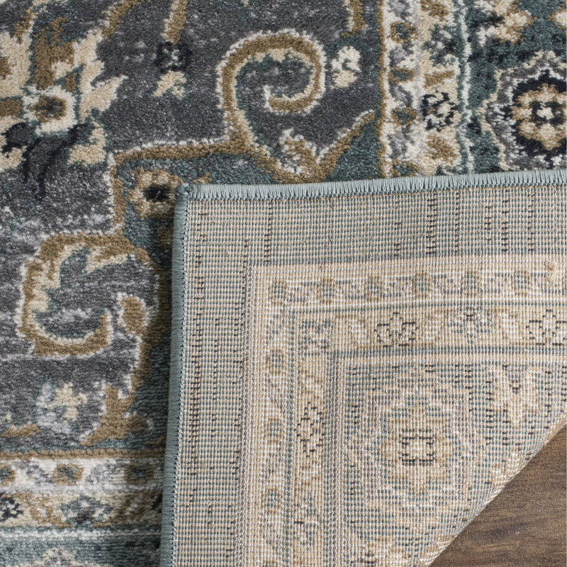 Tapis performance oriental Klose, Rond 7 pi, Teal/Gray