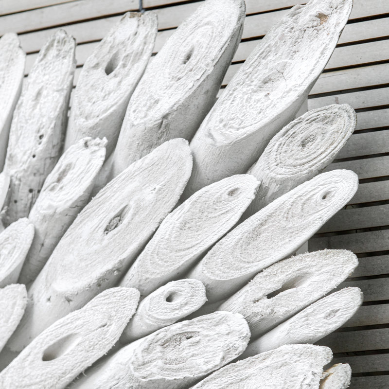 Bahama Whitewashed Wood Sunburst Wall Decor