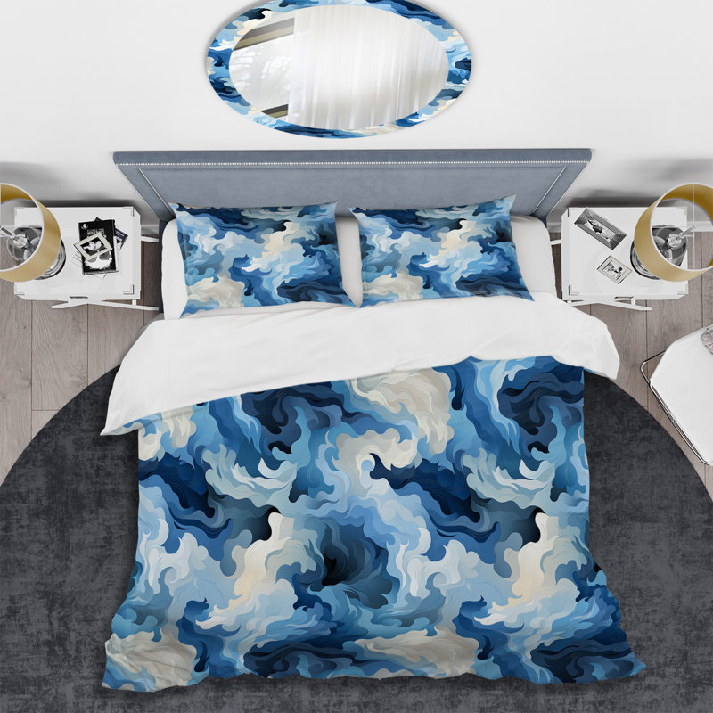 Ensemble de housse de couette Coastal Concealment Flow II, Housse de couette pour très grand lit et 2 très