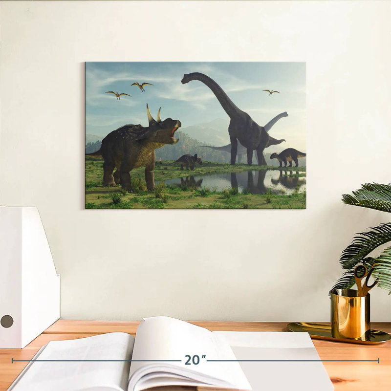 Monde des dinosaures, H 8 po x l 12 po