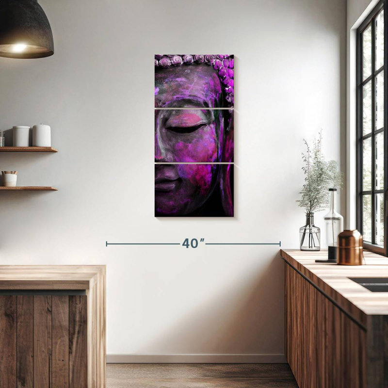 Visage de Bouddha, H 38 po x l 18 po