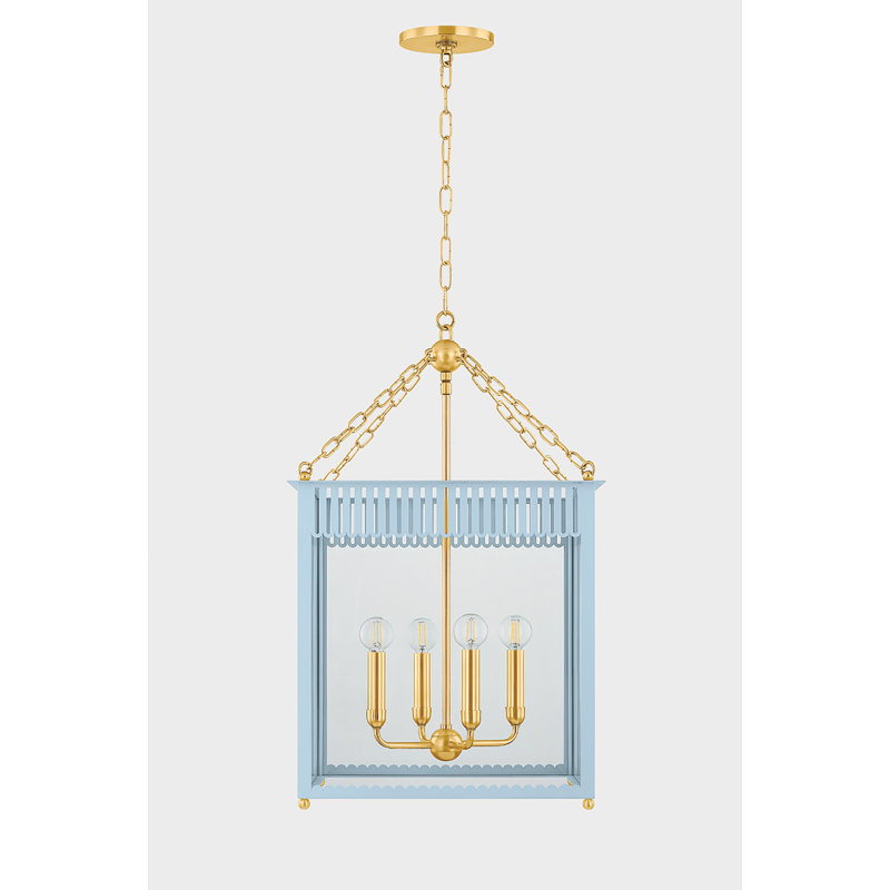 LANTERNE ROSALIE, Bleu, H 27 po x l 17,25 po x P 17,25 po
