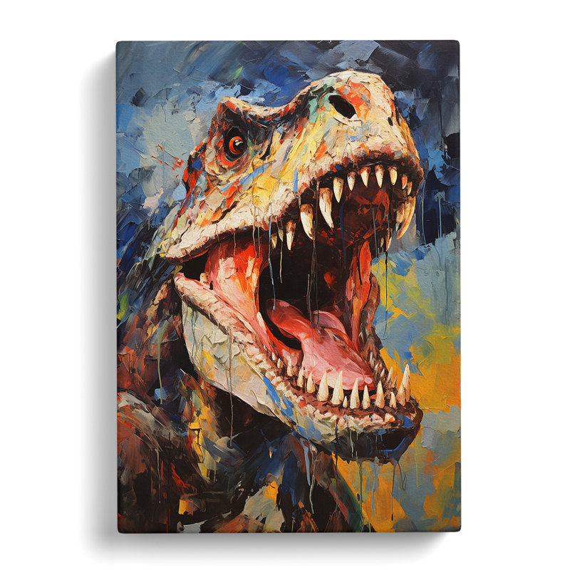 Tyrannosaurus Rex Expressionism - Wrapped Canvas, 50cm H x 35cm W x 3cm D