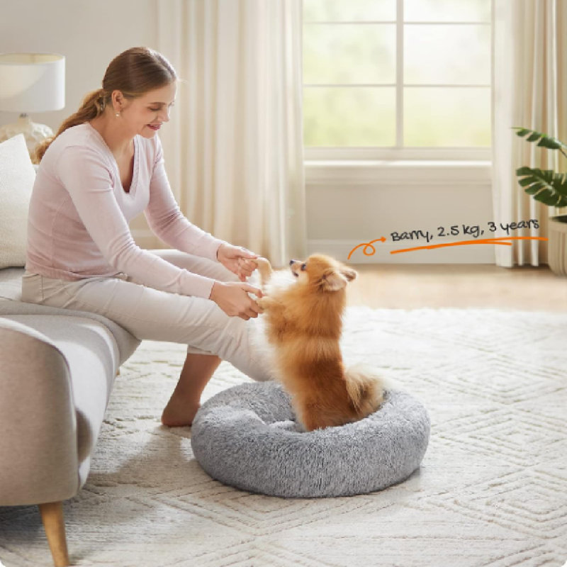60x60x20cm Cotton Pet Bed, Grey