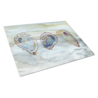 Caroline's Treasures Tempered Glass Oysters Cutting Board