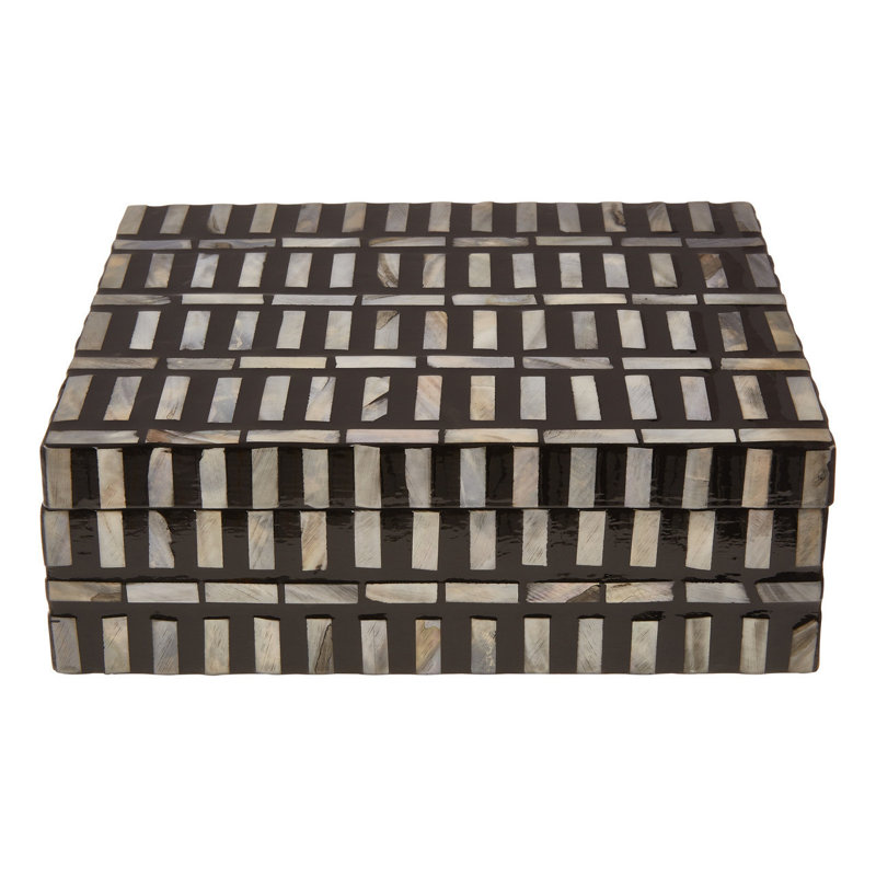 Denzell Wood Accessory Box, 10cm H x 24cm W x 19cm D