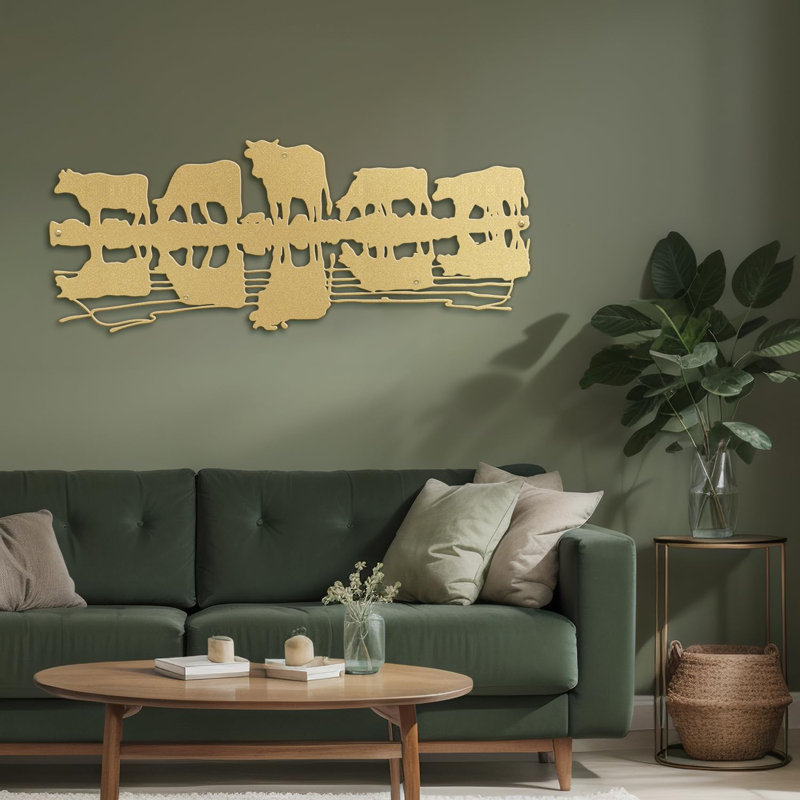 Wall Decor Metal, Gold, 6" H x 18" W x 0.05" D