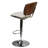 Salmeron Swivel Upholstered Adjustable Height Counter Stool, Antique Grey and Walnut Veneer with Metal Frame