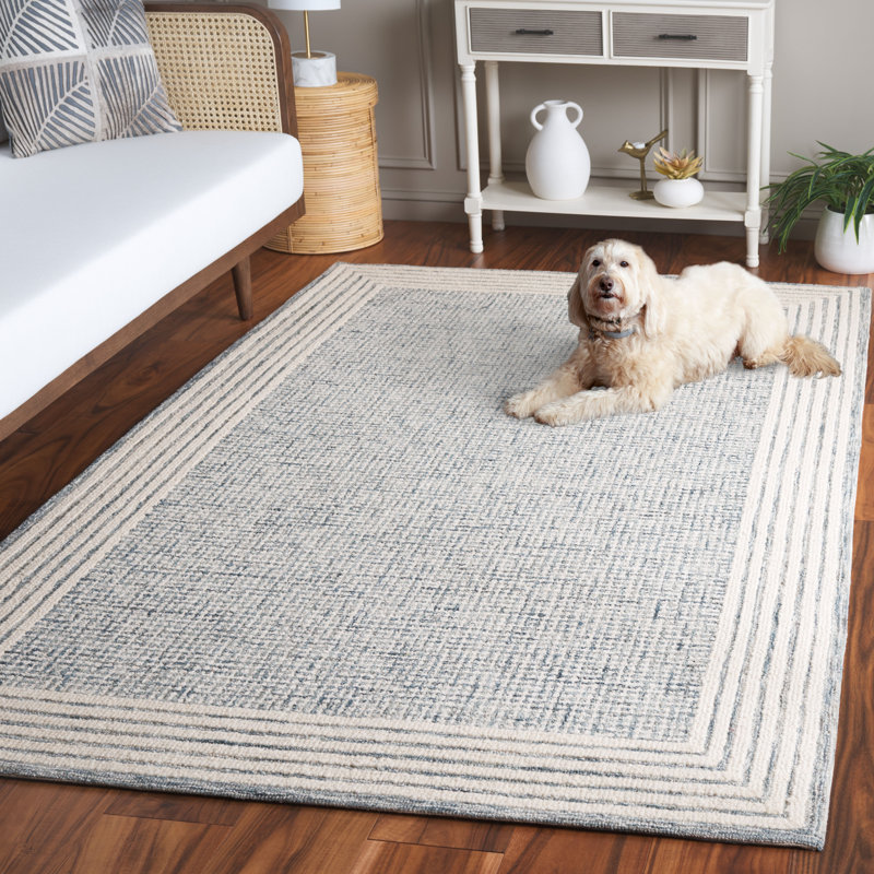 Tapis en laine et coton touffeté à la main kevionna, Rond 4 pi