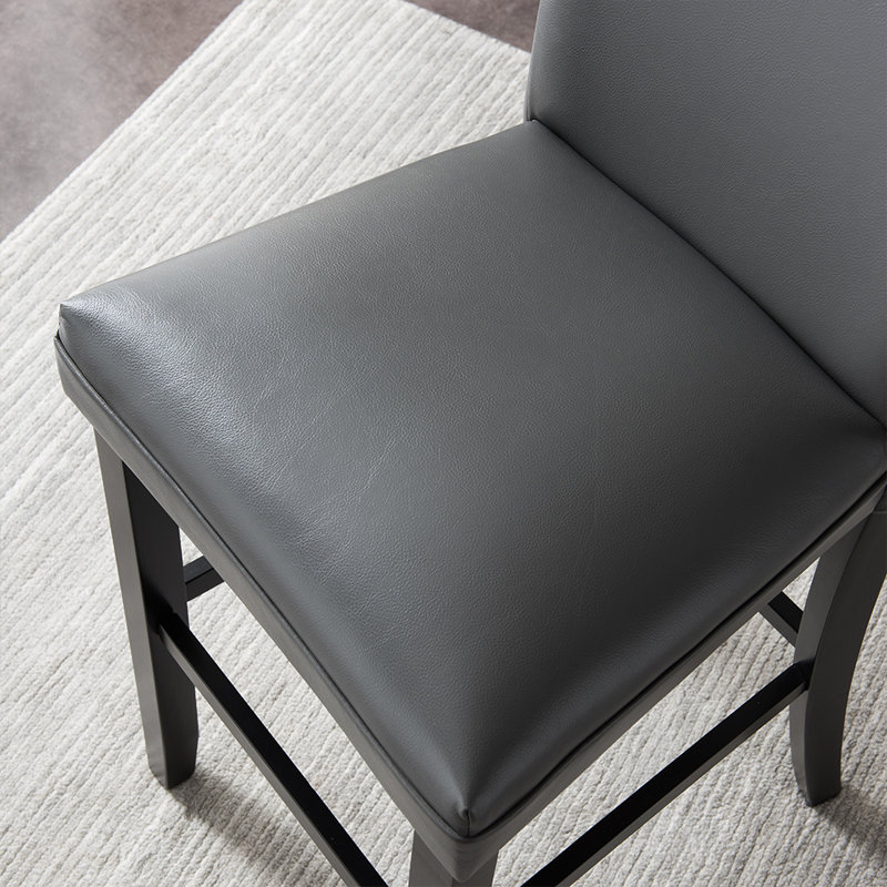 Tabouret de bar moderne en similicuir noir LUMera, Noir, Tabouret de bar (siège d'une hauteur de 31,9 po)