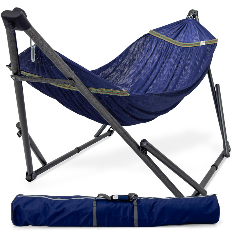 Support pour hamac réglable Tranquillo, capacité de 600 lb, hamac double avec support pour 2 personnes, pelouse de jardin facile et rapide à assembler, gris