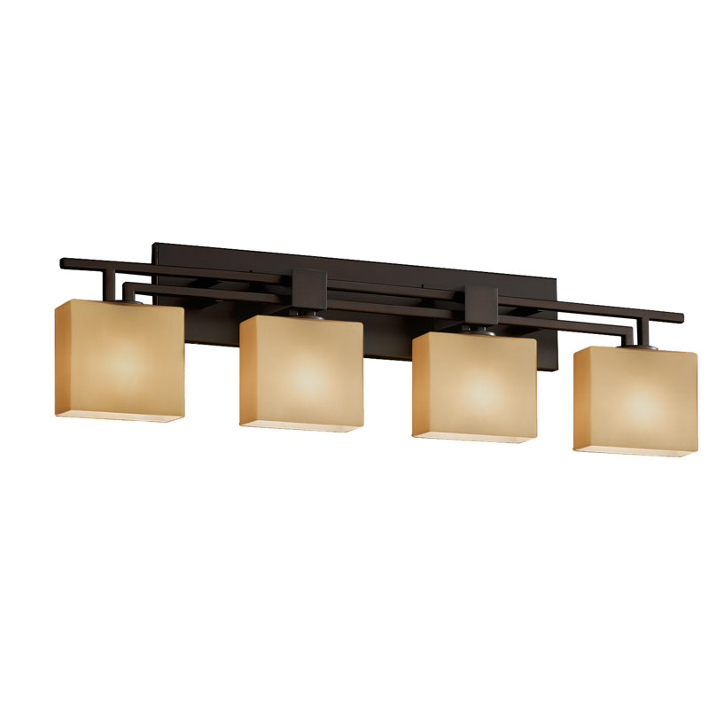 Casson 4 - Light Dimmable Vanity Light, Matte Black, Ribbon