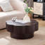 Table basse 31,50 "en forme de fleur moderne, table basse en forme de fleur de prunier avec rangement - placage en bois naturel, pour salon, appartement, bureau, facile à assembler, brun foncé-134886773