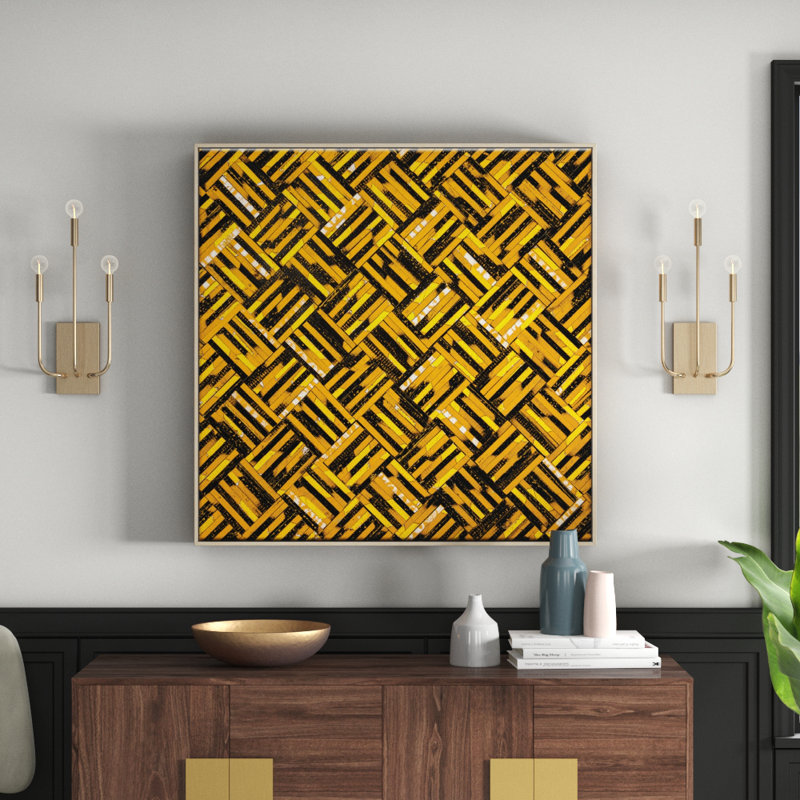 Diagnald by Kelly Stewart - Print on Canvas, Timber, 76cm H x 76cm W
