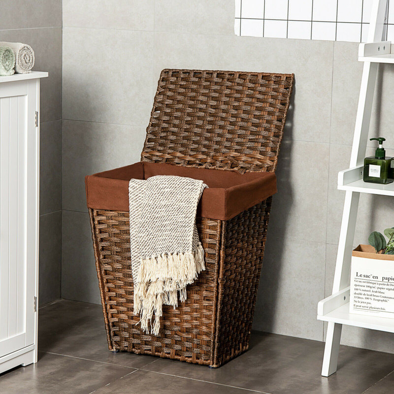 Laundry Hamper with Handles, Brown