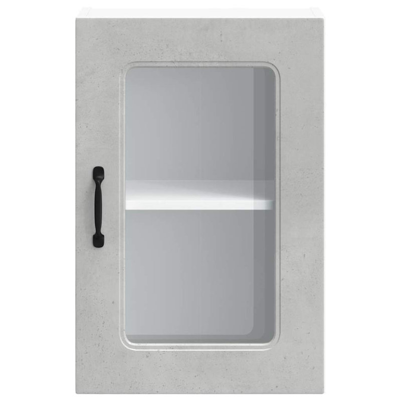 Kitchen Wall Cabinet With Glass Door Kalmar Engineered Wood, Concrete Grey