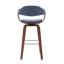 Tabouret tournant Valazquez, revêtement en tissu, pieds en bois de noyer-1121516033