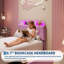 Base de lit simple tapissier en velours avec tête de lit réglable, 2 tiroirs sous le lit, lumières à DEL RVB, support de lattes, aucun sommier requis, mauve-1880224450
