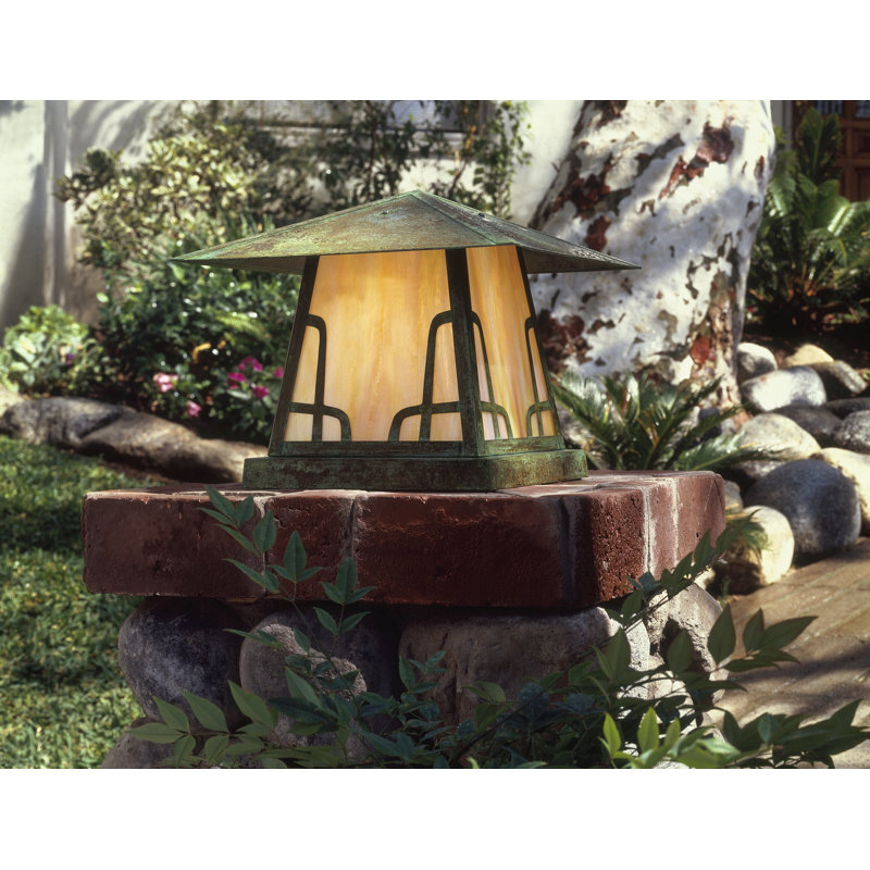 Carmel 1 - Light Pier Mount Light, Amber Mica, Antique Brass, Bungalow
