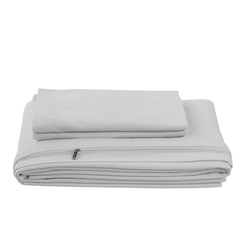Ensemble de housse de couette en microfibre très douce Simply Soft™, Housse de couette simple + 1 taie décorative, Gris clair
