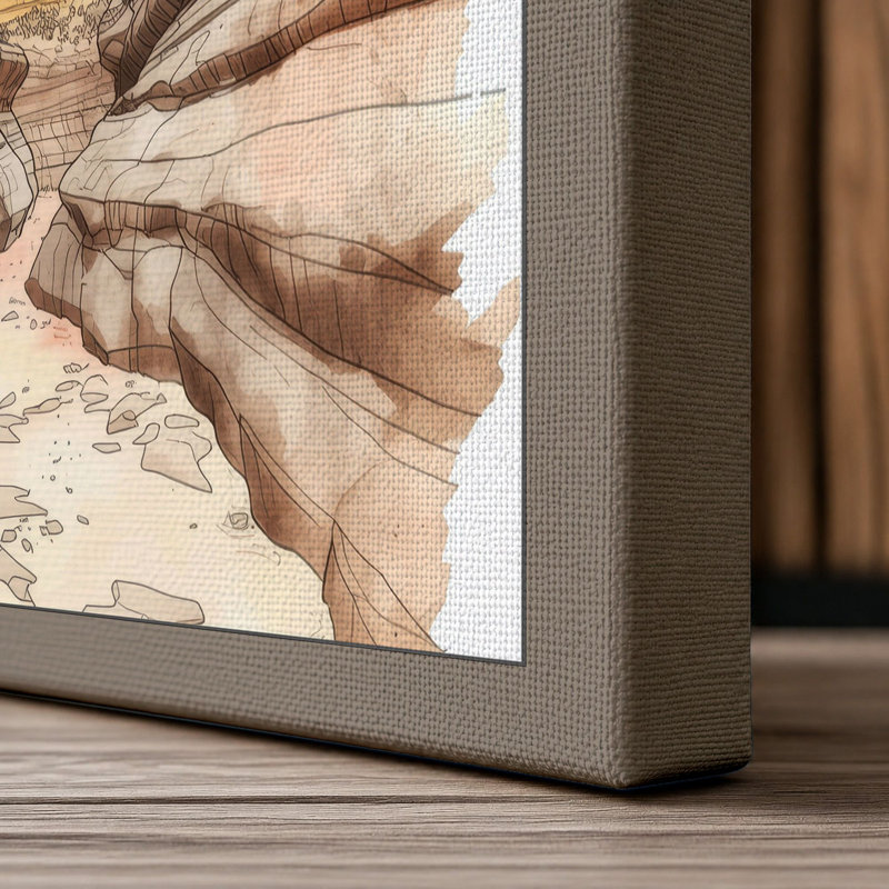 Urban Canyon Modern - Wrapped Canvas, 24x16 - 61.0 x 40.6 cm, Taupe Border