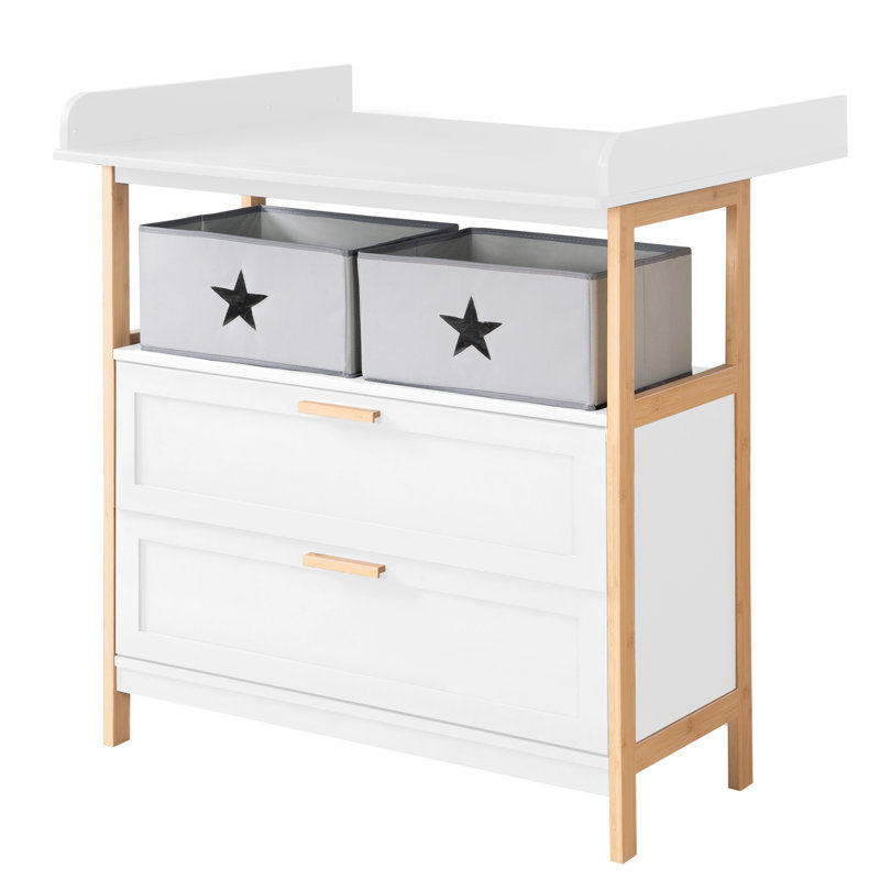 Berlin Changing Unit - White bamboo handles and frame