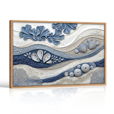 Ocean Waves Canvas Wall Art Oil Painting Print Set Of 1