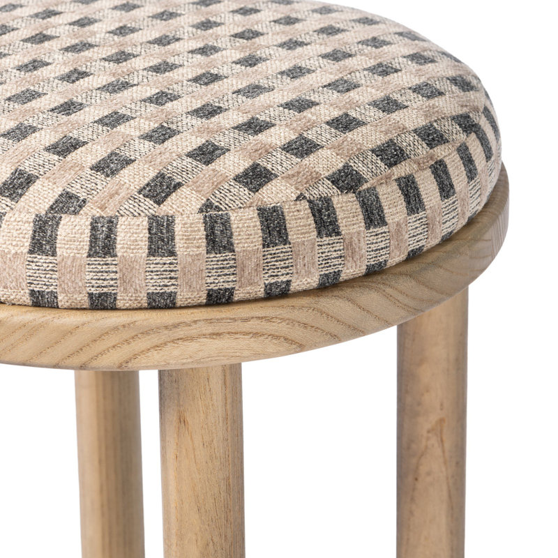 Wells Saldino Stool-Beige Shearling, Natural, Firefinch Fawn, Counter Stool (26" Seat Height)