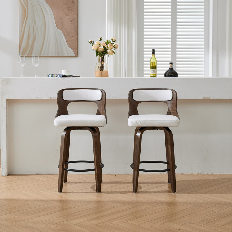Tabourets de bar et de comptoir pivotants, Blanc