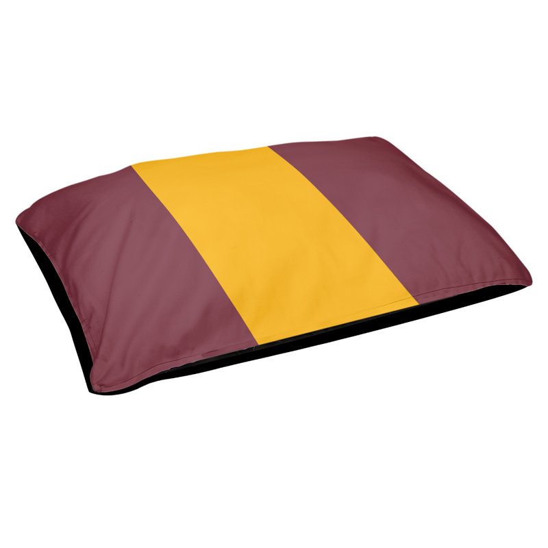 Coussin de lit pour chien Cincinnati, Grand (l 40 po x P 30 po x H 6,5 po), Bourgogne/or
