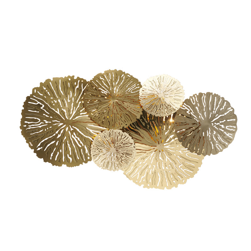 Loomis 2-Light Multiple Gold Copper Petal Flush Mount