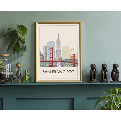 San Francisco Illustration, villes américaines, affiche non encadrée, affiche d'art mural du Missouri State