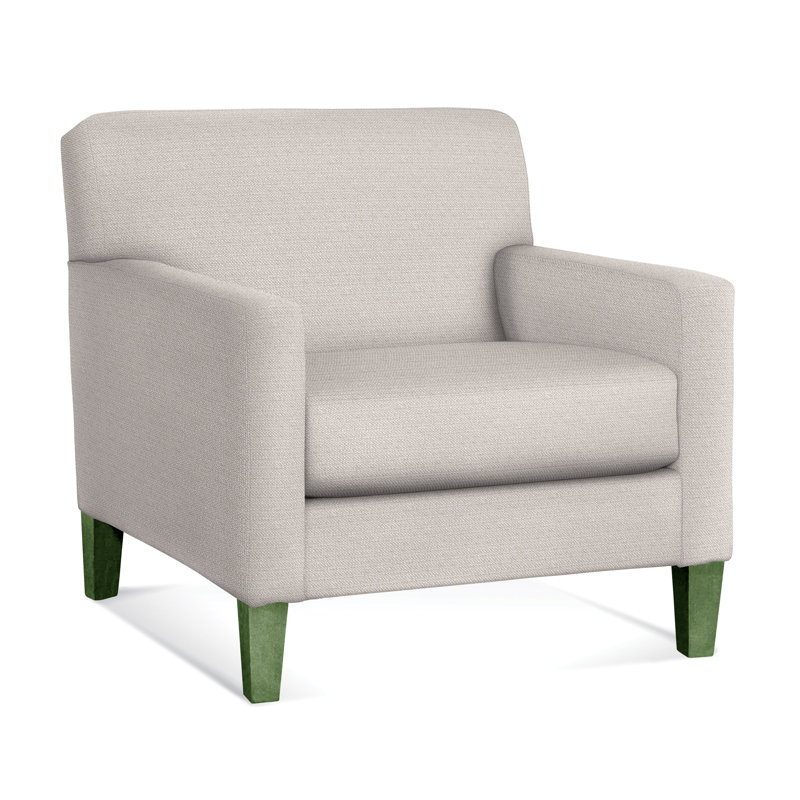 Tampa Armchair, White Textured Performance; 0865-91, Havana
