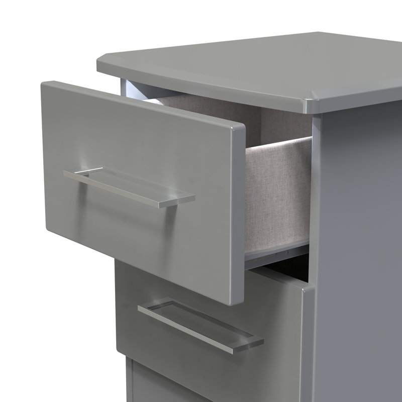 Paris 40cm W Manufactured Wood Bedside Table, Grey