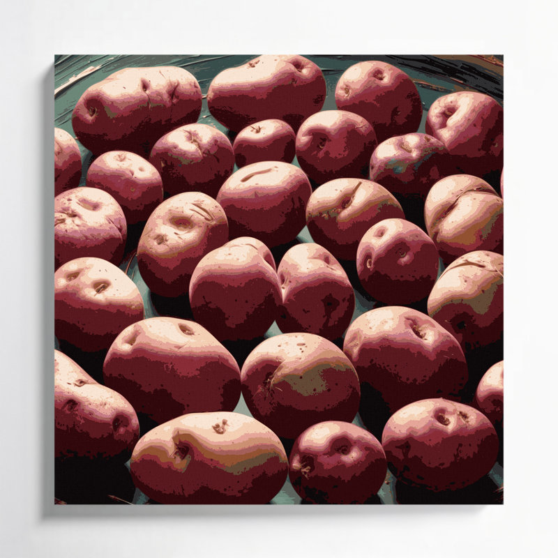 Art sur toile, légumes, pommes de terre, H 16 po x l 16 po