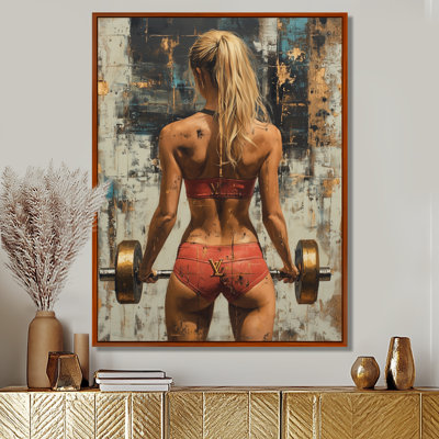 «Gym Model Woman Lifting The Deadlift II - Fashion Gym Girl», décoration murale