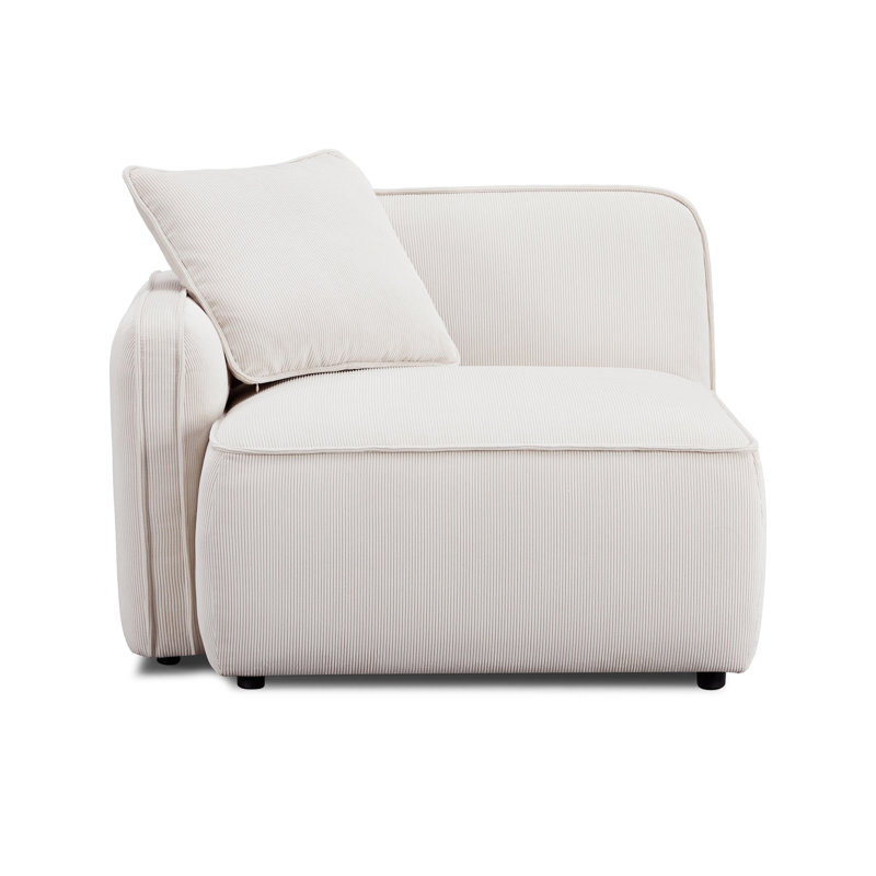 Guildford Costin White Sand Performance Corduroy Velvet LAF Corner Chair