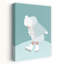 Little Girl Ice Skates Minimalist Playful Contemporary Winter Wall Art Print 1 Piece Wrapped Canvas Wall Art-1820165942