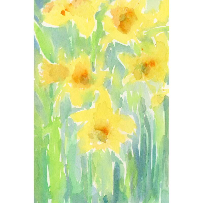 Daffodils I On Canvas by Samuel Dixon Painting