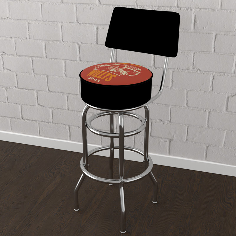 Swivel Upholstered Counter Stool with Metal Frame