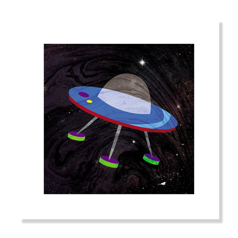 Impression sur papier roulée «Spaceship Adventure Four», H 16 po x l 16 po x P 1 po