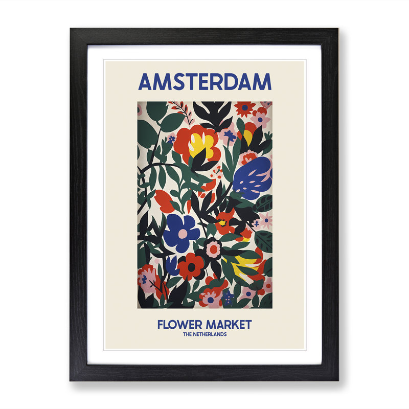 Amsterdam Flower Market Exhibition 6 - Single Picture Frame Print on Wood, 34cm H x 25cm W x 2cm D