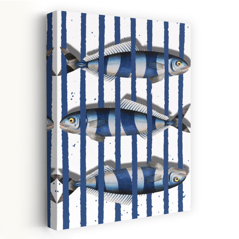 "Blue Striped Fish", H 24 po x l 16 po