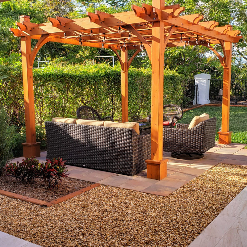 Western Red Cedar 8x10 ft. Rustic Outdoor Pergola
