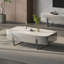 Table basse rectangulaire en acier au carbone gris et noir
