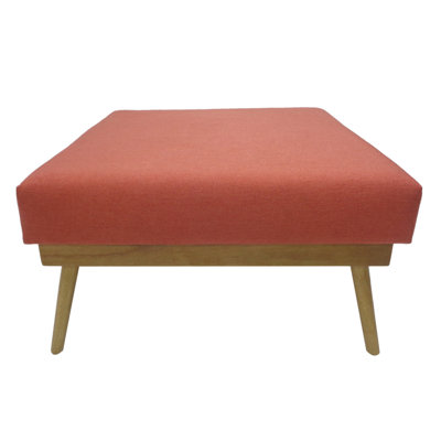 Mid Century Coral With Comfortable Seat And Leg Construction Square Fabric For Extra Seating A Living Area