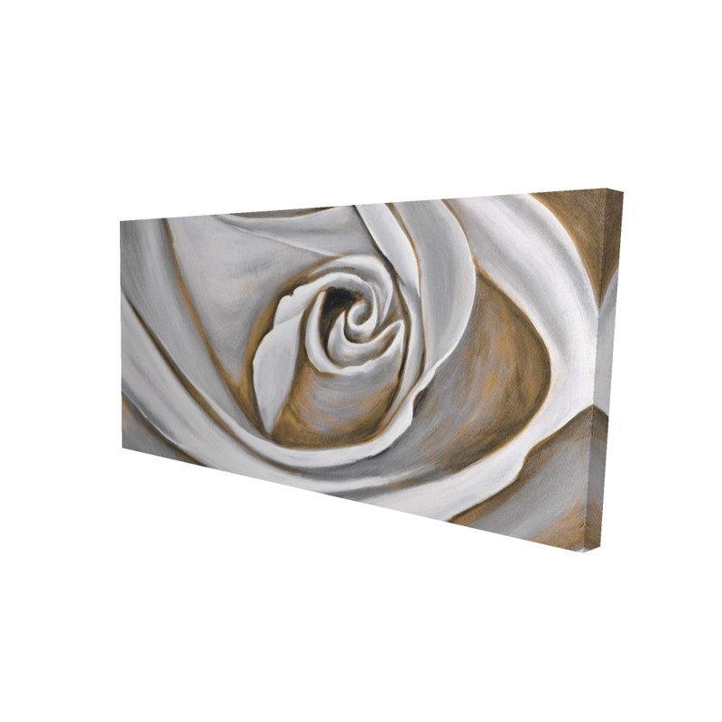 Gros plan sur une rose blanche - art de salon sur toile pour la décoration intérieure