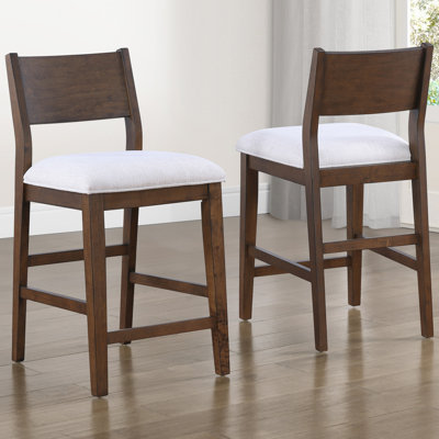 Chaise de comptoir rembourrée en bois massif Canton